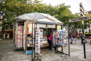 Newsstand on Paris street, France